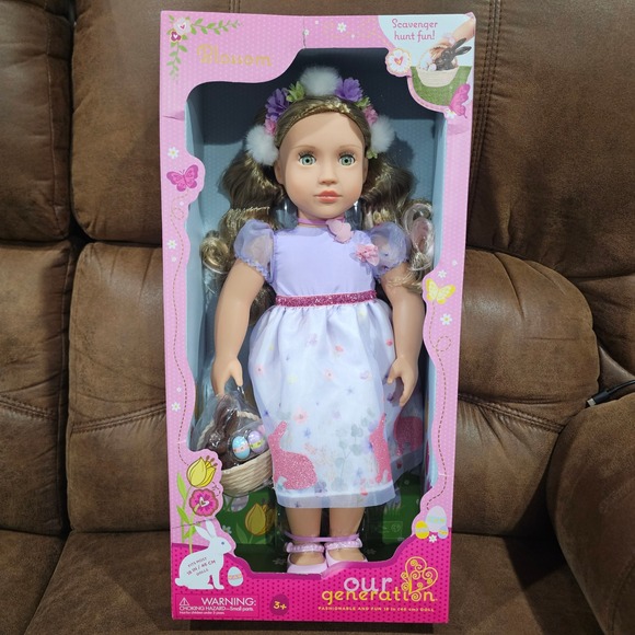 Our Generation Blossom Doll 18" Special Easter Limited Edition Bunny Basket Eggs - Picture 2 of 11